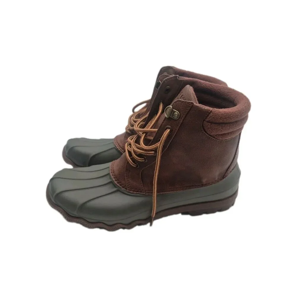 Sperry Mens Avenue Duck Boots Tan Olive Green Waterproof Size 9 Sts23429